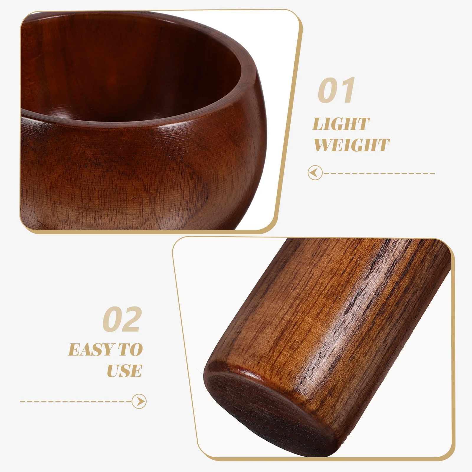 

1Set Wooden Pestle Set Wood Mortar Bowl Grinding Tool for Kitchen Garlic Avocado Seasoning Wood Pestle Set