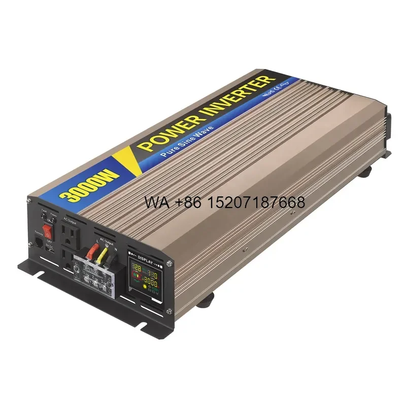 Wmwmnu 3000W Pure Sine Wave Inverter for Residential ESS PV Off Grid Solar Power 12V 24V 48V DC to 110V 220V AC 94 Percent