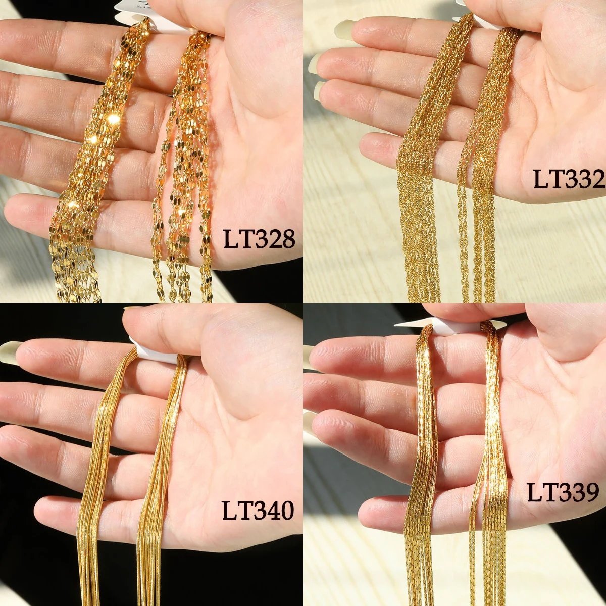 10개/묶음 45cm 스테인리스 스틸 304 링크 목걸이 여성용 주얼리 제작 액세서리 DIY 수제 용품 금색 은색 체인