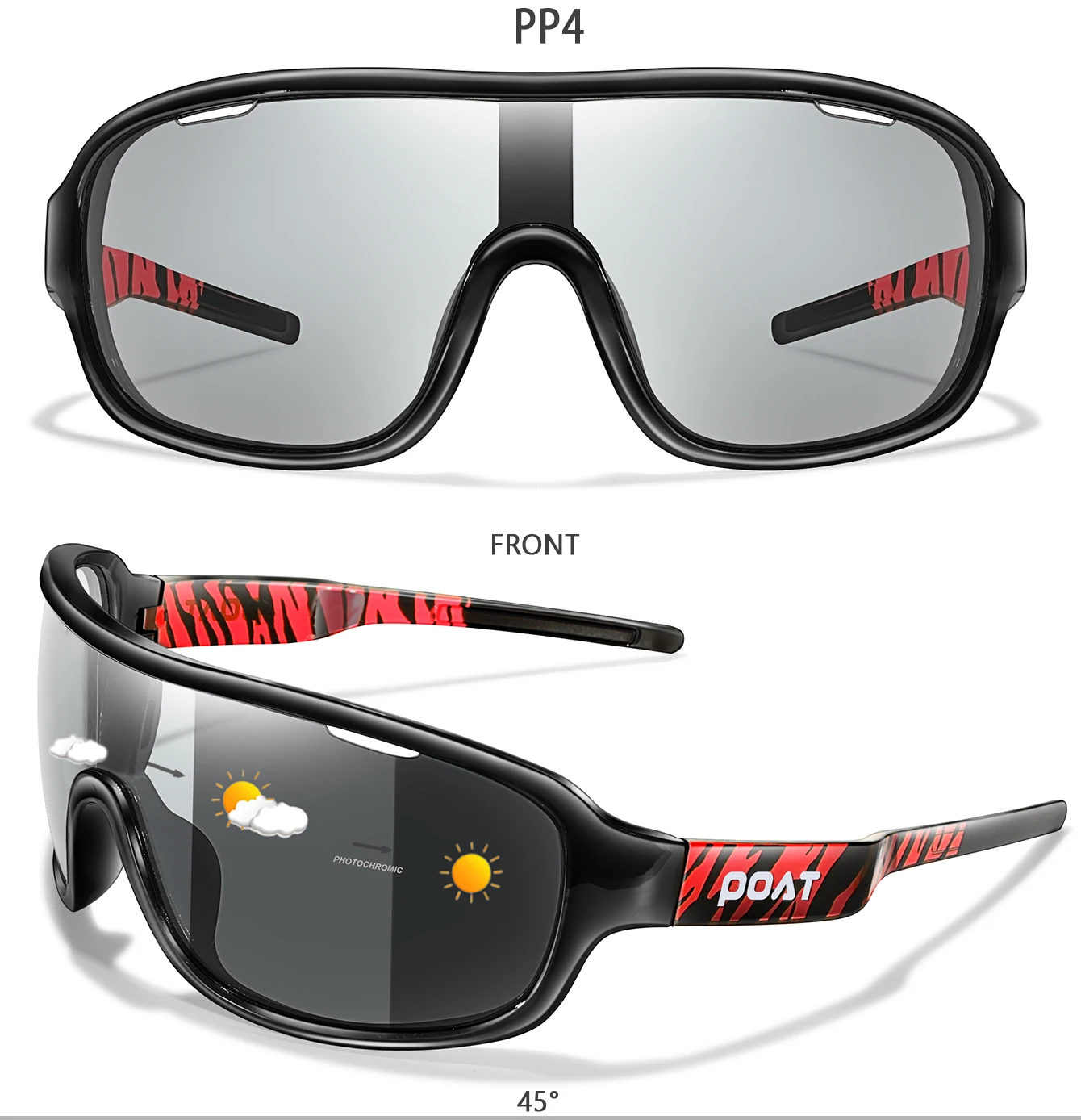 POAT MARKE Männer Frauen Polarisierte Photochrome Outdoor Straße Radfahren Brillen Sport Radfahren Angeln Sonnenbrille Männliche Fahrrad Brille – Detail 7