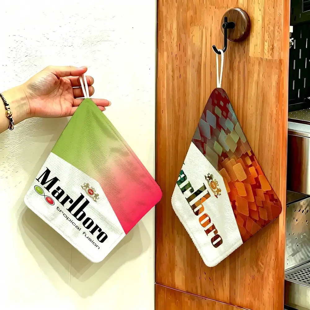 Retro M-MarlboroS-S Hanging Kitchen Towel, Polyester Cotton Material, Multipurpose Hand Wiping Towel for Family