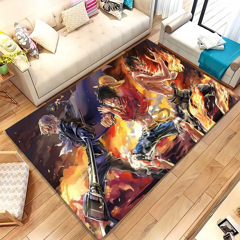 Anime Zoro One P-Piece Straw Hat Pirates Soft Non-Slip Area Rug for Living Room,Bedroom Playroom Carpet Mat for Sofa,Home Decor