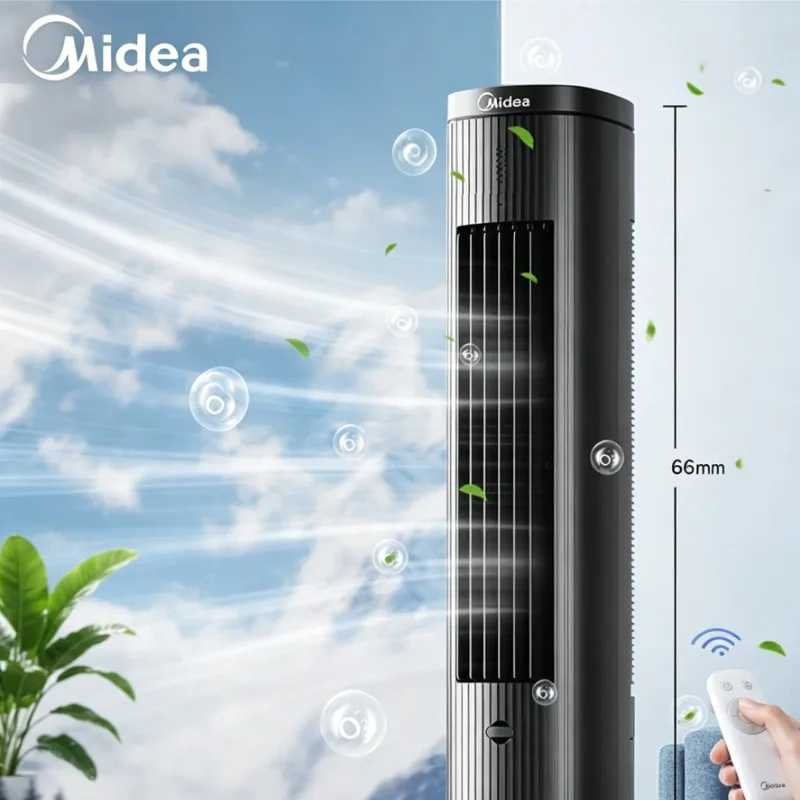 Midea Home Air Cooler Fan Negative Ion Purification, Silent Operation, Floor-Standing Water-Cooled Tower Fan