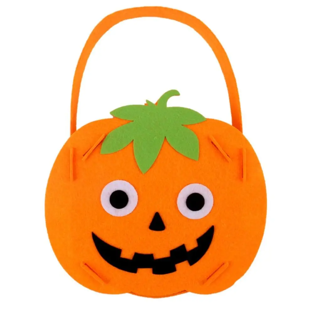 Storage Bucket Halloween Candy Bag Trick Or Treat Halloween Decoration Halloween Bag DIY Material Ornament Gift Basket Tote Bag