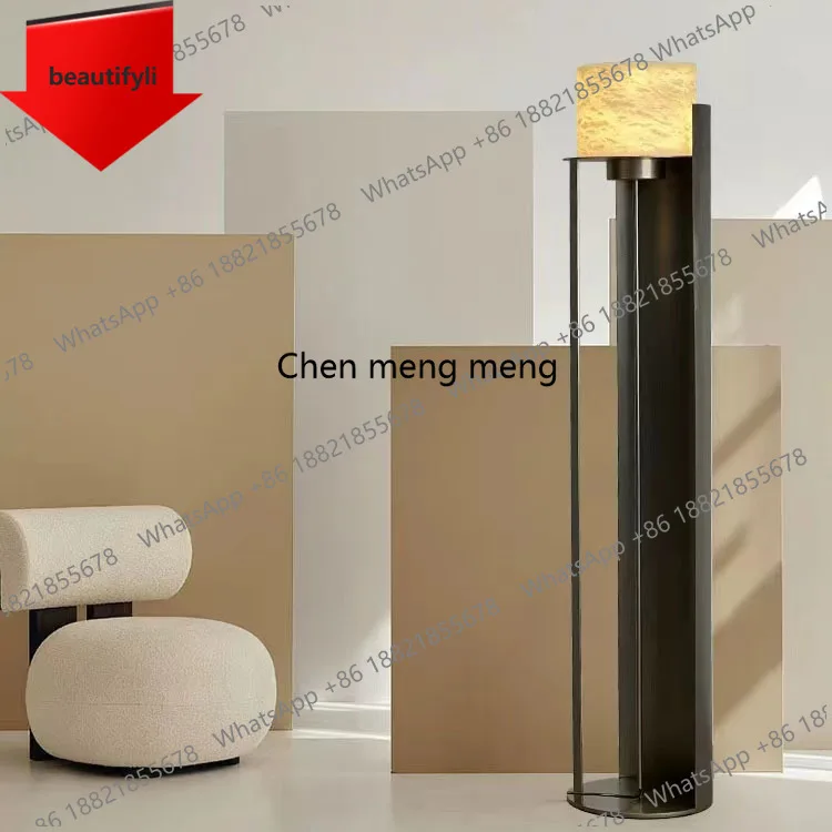 

X188 New Chinese Nordic living room model room hotel lobby candle candle holder metal glass floor lamp