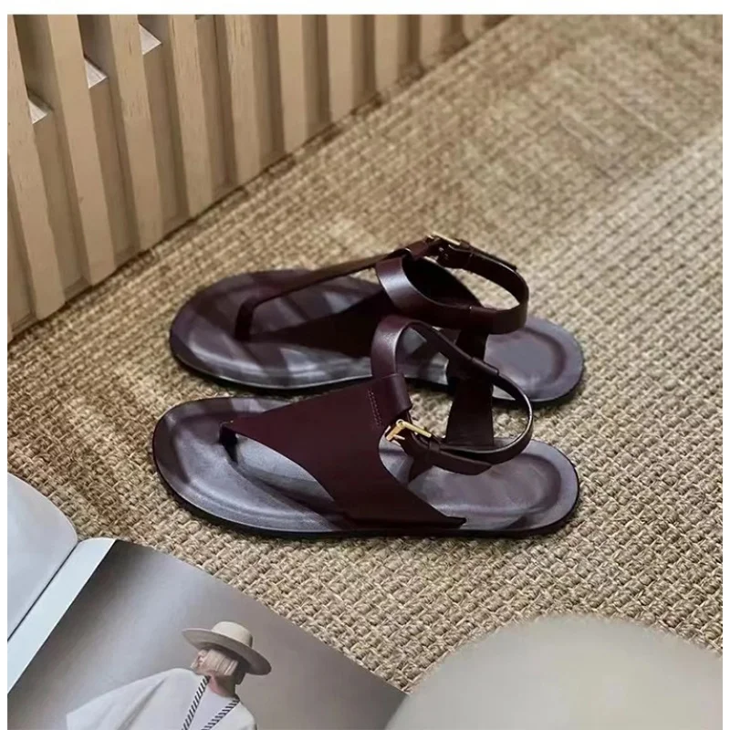 Neuer Stil Flip-Toe Einfache trendige Damen Sommer flache lässige Retro römische Sandalen