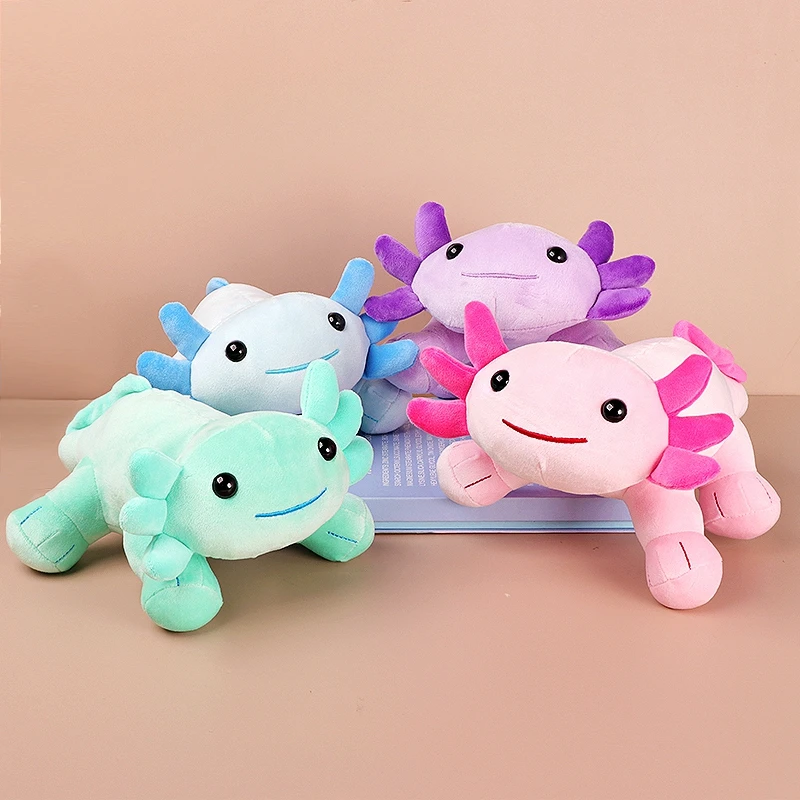 Jouet en peluche Kawaii Axolotl pour enfants, peluche douce et mignonne, oreiller en peluche au beurre, cadeau d'anniversaire et de Noël, 22cm