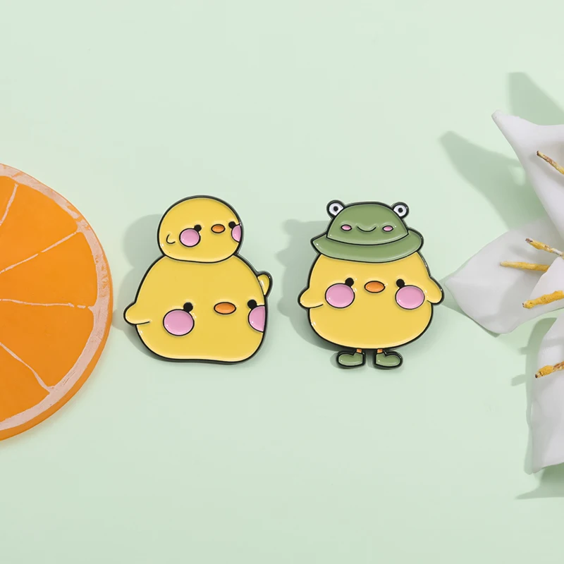 2-5pcs/set Cartoon Yellow Duck Enamel Pins Cute Cowboy Travel Duck with Knife Animal Brooches Lapel Badge Fashion Jewelry Gifts image 4