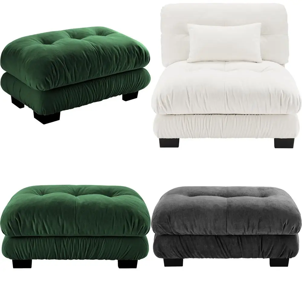 Eco-Friendly Green Ottoman with Comfortable Seating and Versatile Living Room Furniture Options