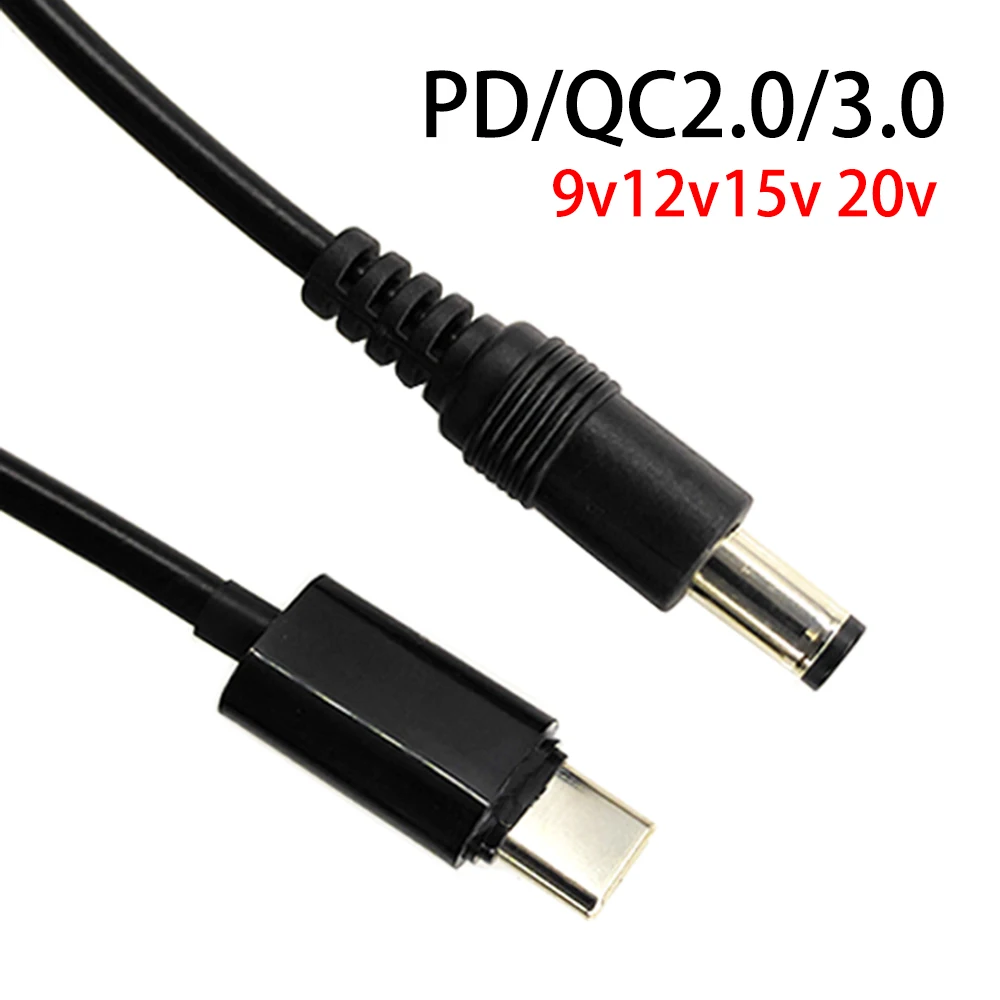 

PD2.0/3.0 QC2.0/3.0 Deception Trigger Transfer Charge Cable Type C Male to DC5.5*2.5mm DC5.5*2.1mm Charging Cord Adapter 3A 5A