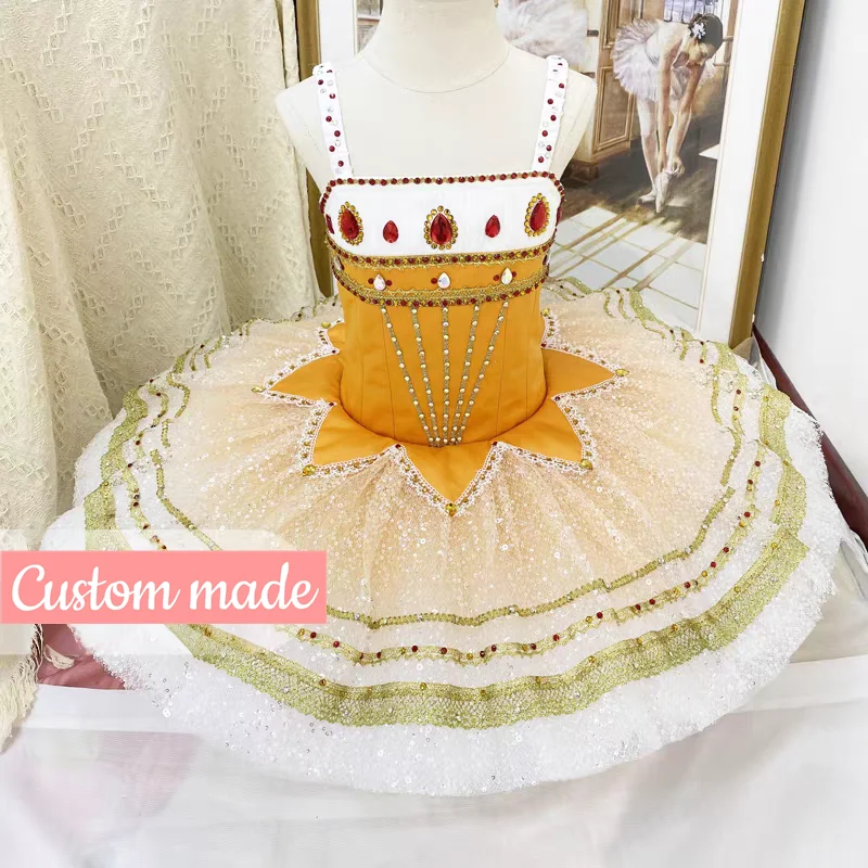 تخصيص ابنة فرعون أنثى الاختلافات الباليه توتو تنورة الأطفال الكبار أداء الباليه المنافسة اللباس