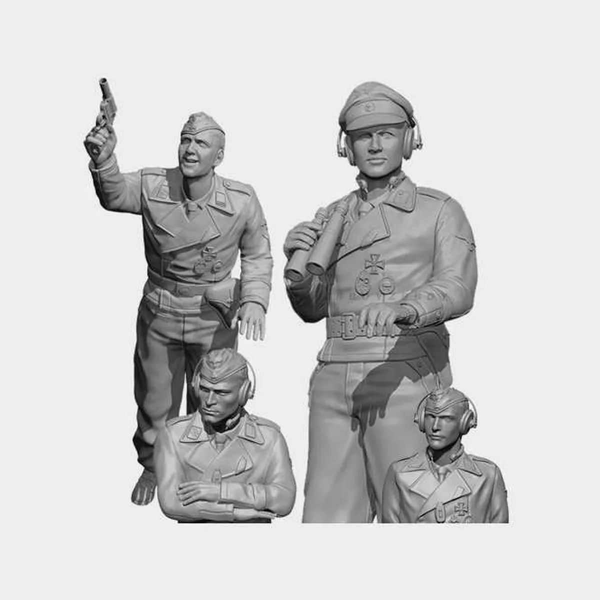 

1/35 Resin unpainted model kit, military theme, World War II German Tiger Tank crew unassembled and unpainted GK