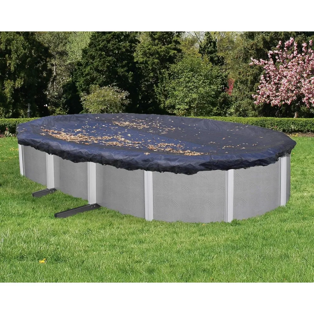 BWC520 12-ft x 20-ft Oval Leaf Net Above Ground Pool Cover,Black