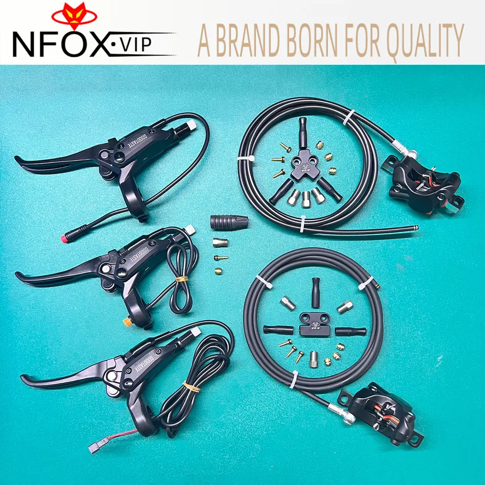 อุปกรณ์เสริมสำหรับรถสามล้อไฟฟ้า NFOX GT03 ระบบเบรกไฮดรอลิกคู่ อุปกรณ์เสริมสำหรับการขับขี่ GT07N ชุดอุปกรณ์ยึดคาลิปเปอร์มือเบรก