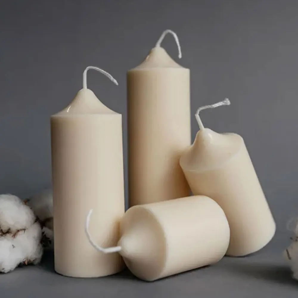 1-4pcs Pillar Candle Silicone Mold Taper Column Design Simple Style Handmade Wax Candle Stick Holder Mold DIY Aromatherapy Decor
