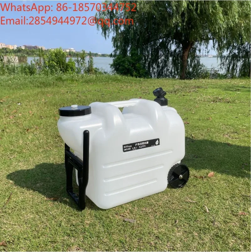 Directly From The Manufacturer Outdoor Camping Portable Tie Rod Bucket with Wheels Faucet Car Water Storage Tank 28L