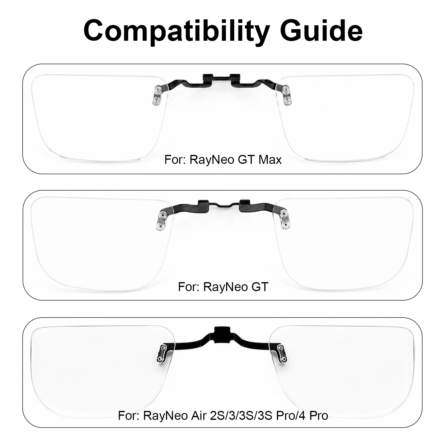 Für RayNeo GT/GT Max/Air 4/Air 4 Pro/Air3S Pro/Air3/3S/Air 2S XR Smart-Brillen: Maßgefertigte Linsen für Kurzsichtigkeit/Weitsichtigkeit/Astigmatismus – Detail 2