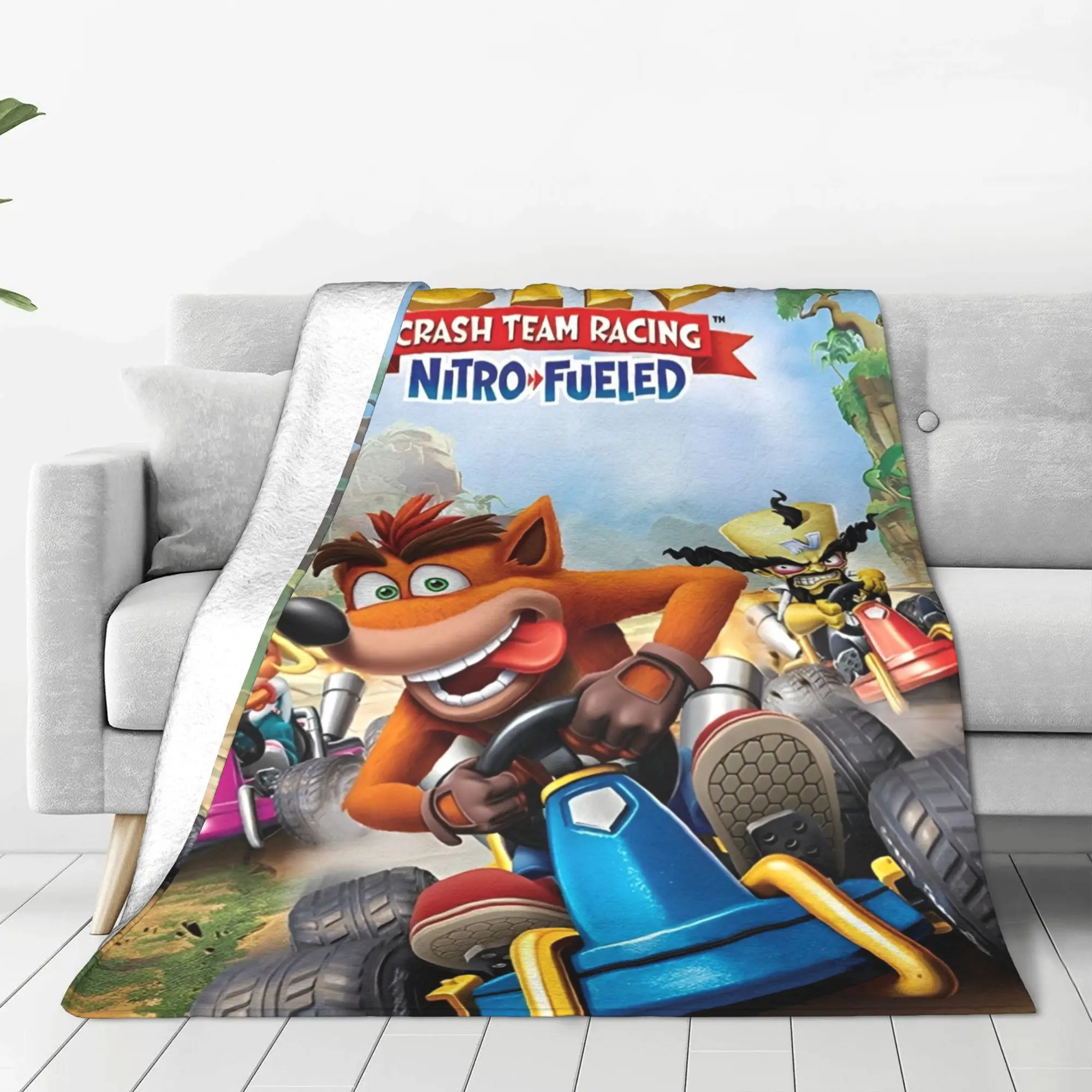 Crashs Bandicoots Cartoon Blanket Ultra Soft Video Game Throw Blankets for Bed 50x60 Inch Multiple Sizes Plush Thin Quilt
