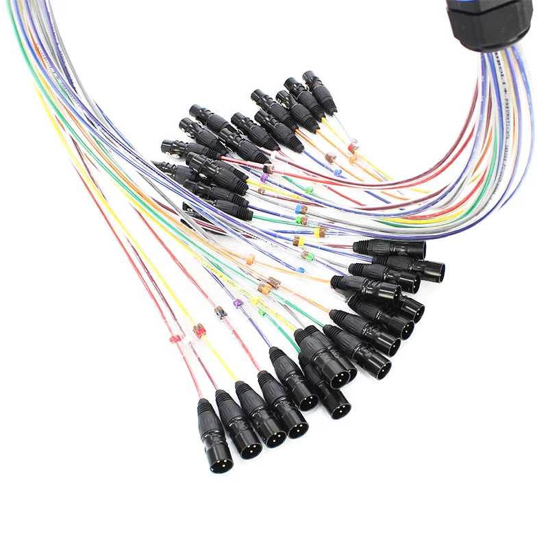 DIY XLR Male to Female Multi-core Audio Line SREXACT Rainbow Cable 2 4 8 12 16 24 channel lossless transmit mixer laptop