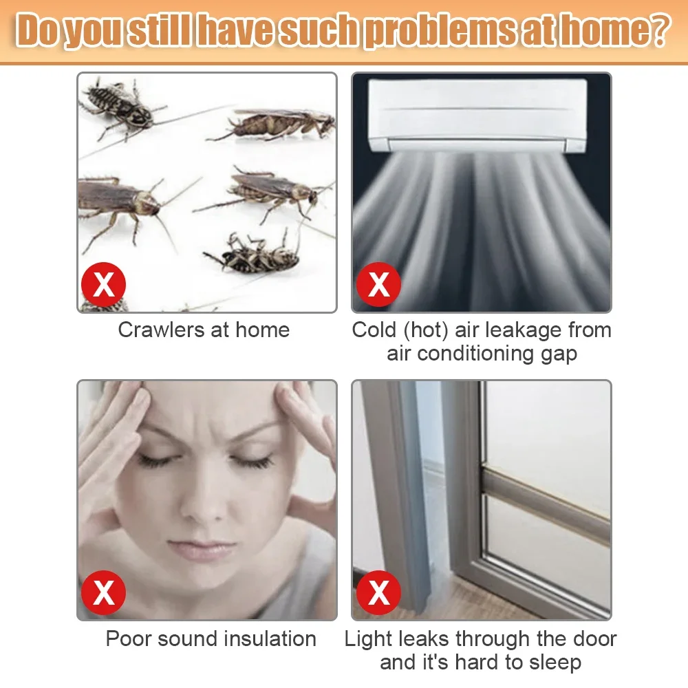 Adjustable Door Bottom Draft Stopper Weather Stripping Door Sweep Under Draft Blocker Insulator Weatherstrip House Acoustic Foam image 5