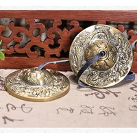 Platillos tibetanos Tingsha, campanas de latón sánscrita, Gong de meditación para curación espiritual, atención plena, Yoga budista