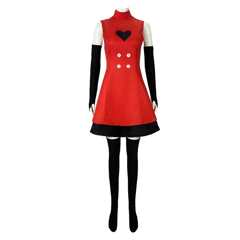 Hazbin Charlie Hotel Morningstar Cosplay Costumes Wig Red Dress Demon Fight State Outfit Anime Halloween Charlie Cosplay Clothes