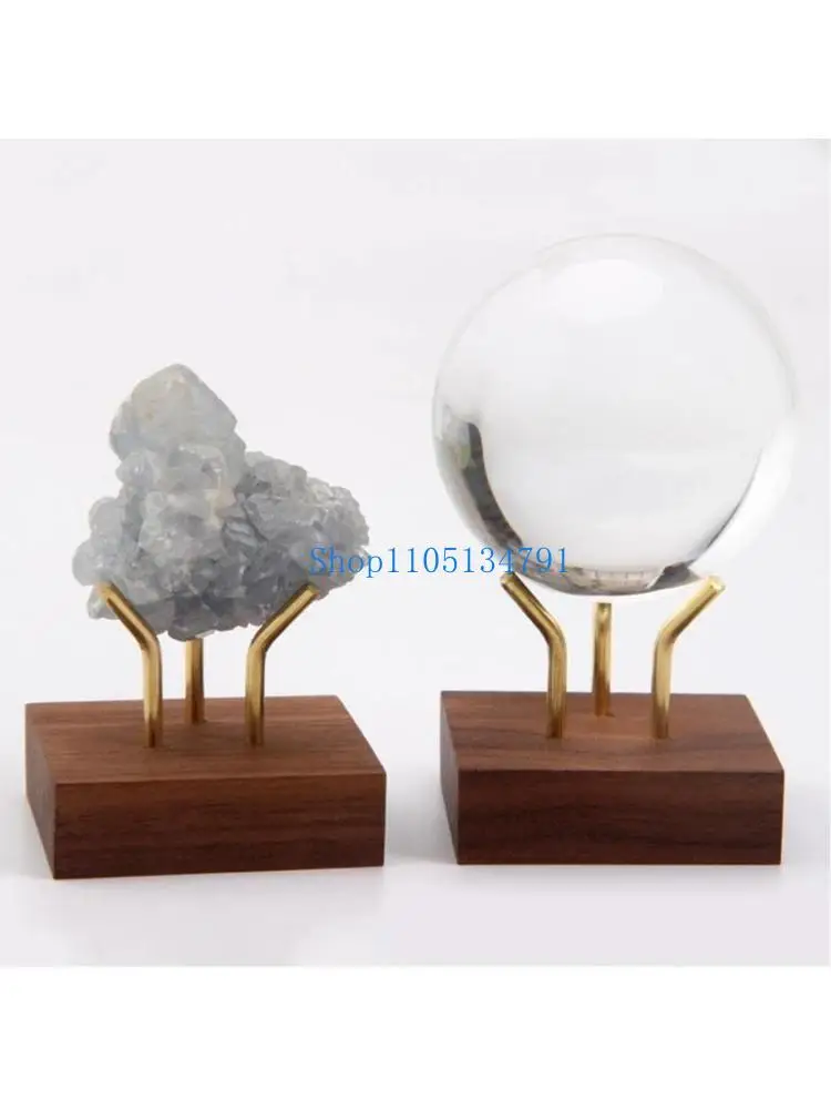 

98km Gemstones Display Rack Handmade Wood Stand for Minerals Specimen and Rock Collections Elegant Fossils and Geode Holder