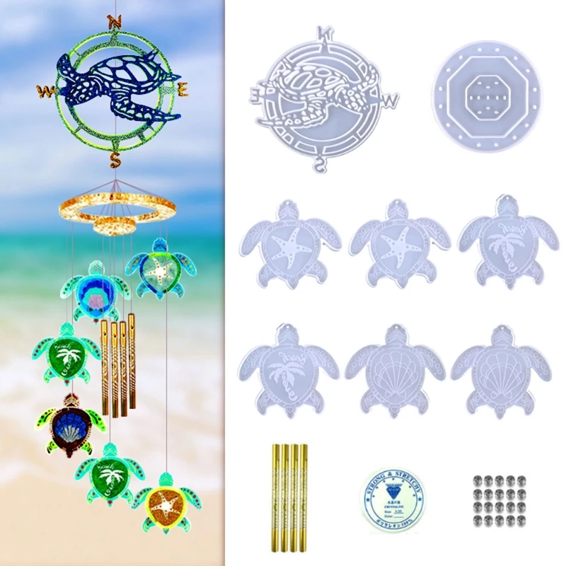 

Diy Hummingbird Wind Chime Crystal Epoxy Mold Pendant Wall Hanging Curtain Wind Chime Mirror Surface Silicone Mold