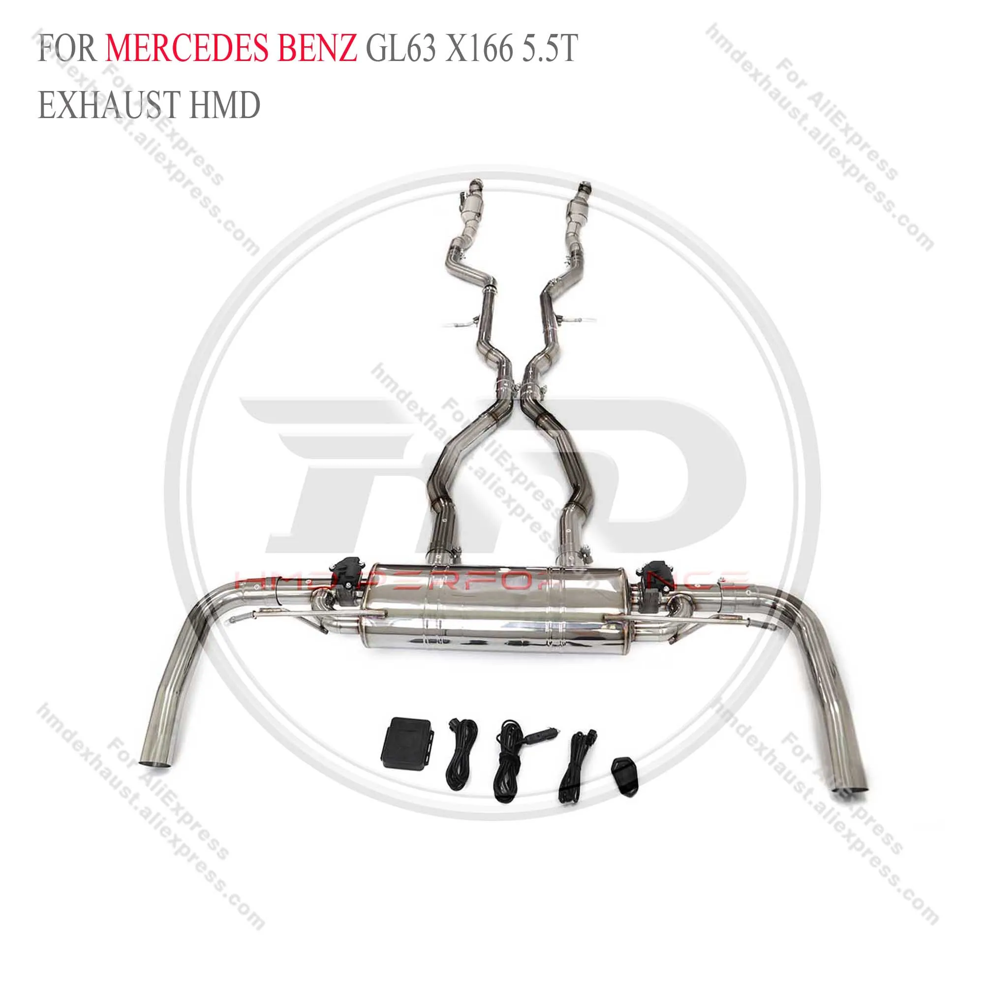 HMD Exhaust System For Mercedes Benz GL63 X166 5.5T With Muffler Valve Catback Downpipe Exhaust Pipes System Parts