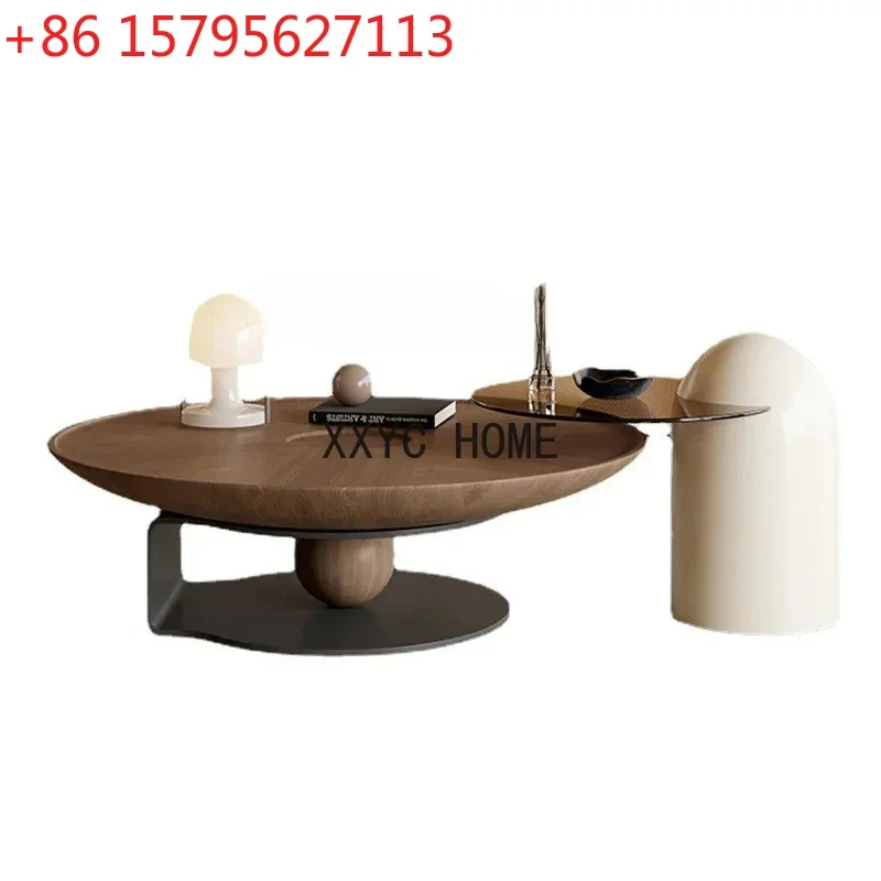 

Minimalist round Tea Table Modern Minimalist Size Walnut Creative Living Room Combination