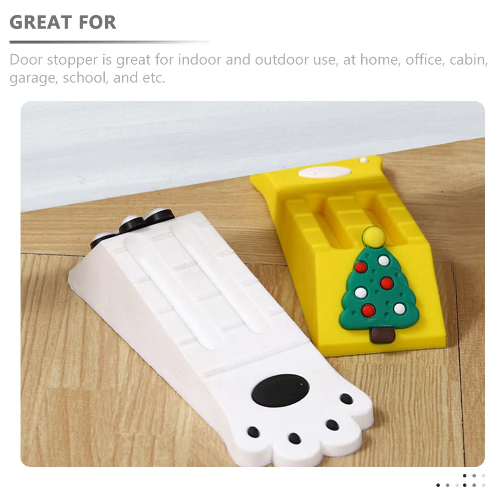 

4Pcs Anti-Collision Door Stopper PVC Security Door Stops for Wall Protection Floor Bottom Holder Wedge for Home Office Garage