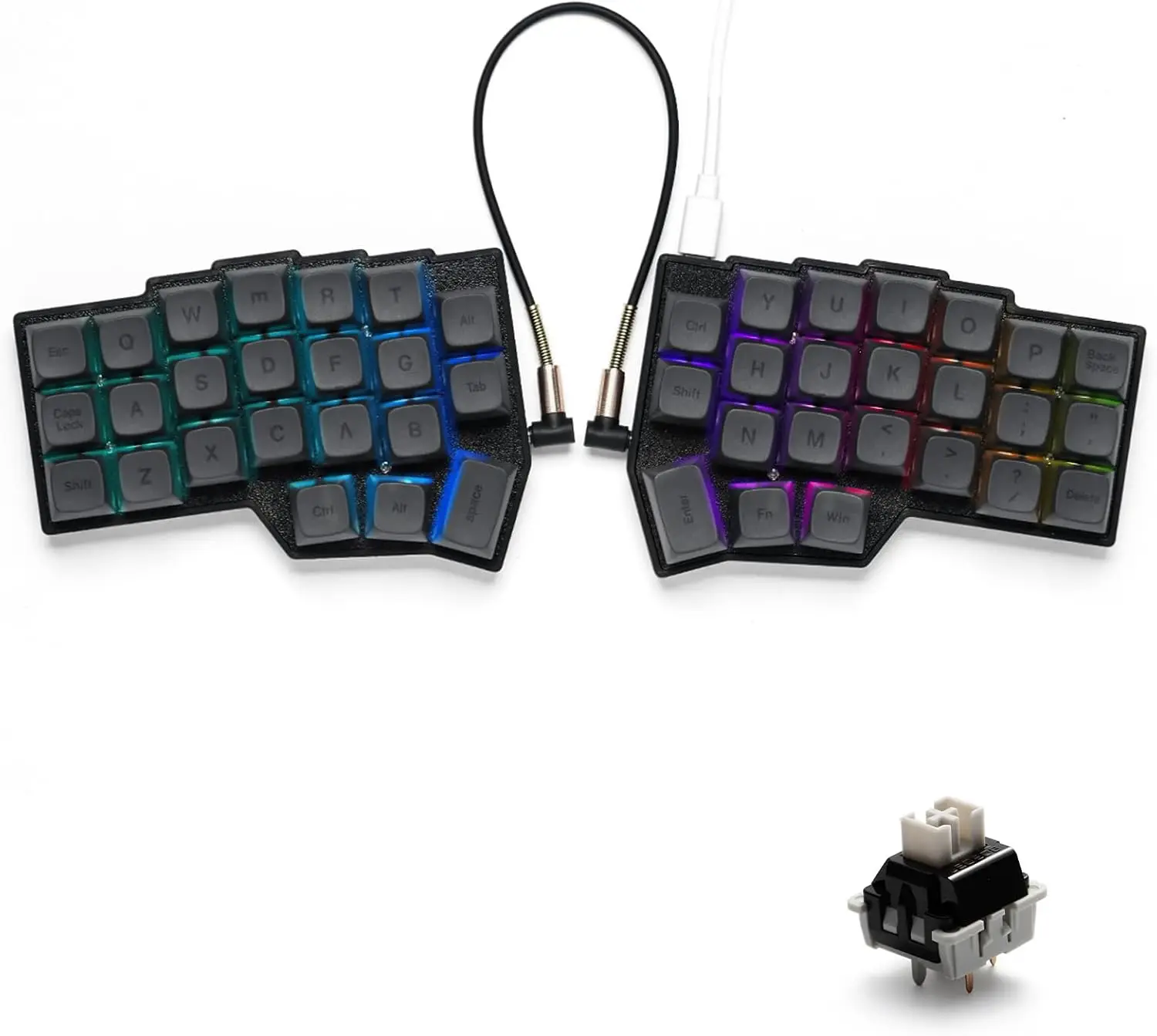 لوحة مفاتيح ميكانيكية سلكية مقسمة من CORNE V4.1 تخطيط 40% 3x6 مريح QMK/Vial Keymap لوحة مفاتيح ألعاب RGB 2.4G Dongle