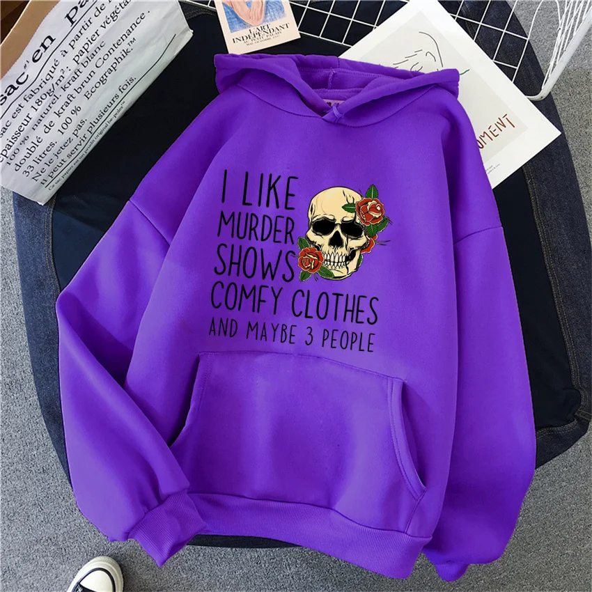 Autumn Women Hoodies Rose Skull Print Hip Hop Fleece Woman Casual Pullover Harajuku Unisex Streetwear Male Hoody Clothes