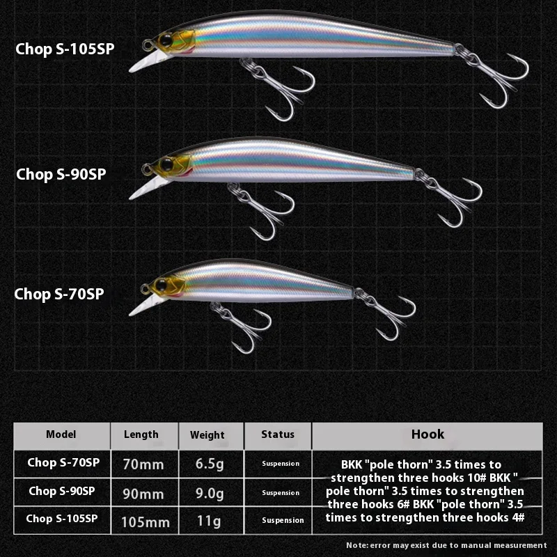 EWE Chopping Bream Suspended Minnow Long-distance Casting Sea Bass Red Eye Lure Bait