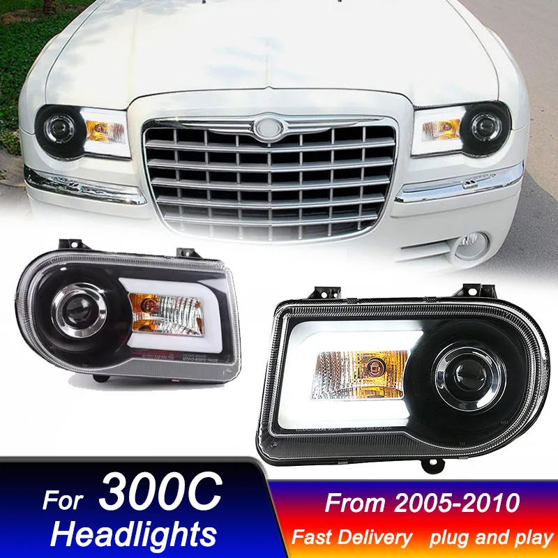 Car Headlights for Chrysler 300C 2005-2010 new style full LED DRL Dynamic Signal Head Lamp Bi Xenon Beam Headlamp Accembly