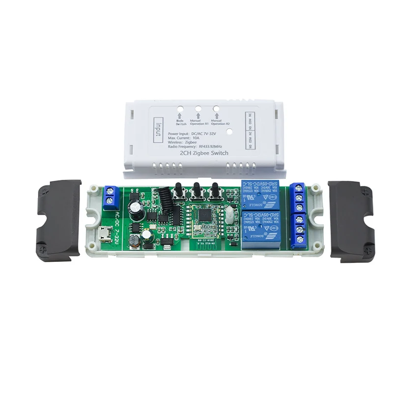 Tuya Zigbee Relay Module 2 Channels NO NC COM DC input Optional Remote Control Home Automation Access Control System DIY