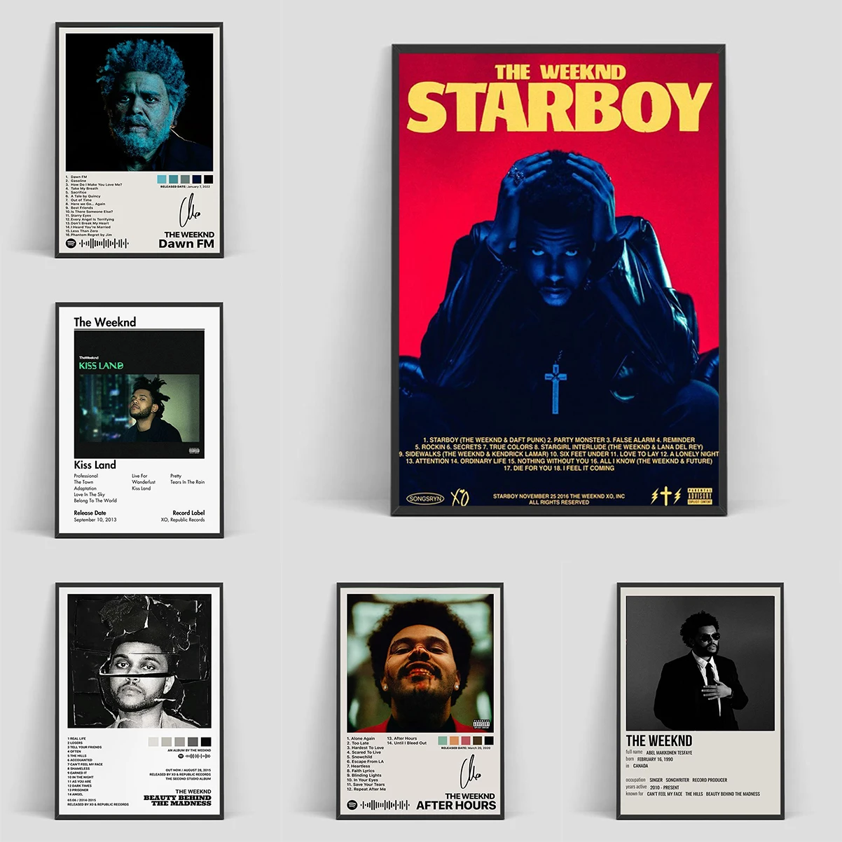 

Music Album Star T-The Weeknd Hip Hop Print Poster art wall waterproof home living room bedroom bar aesthetic decoration