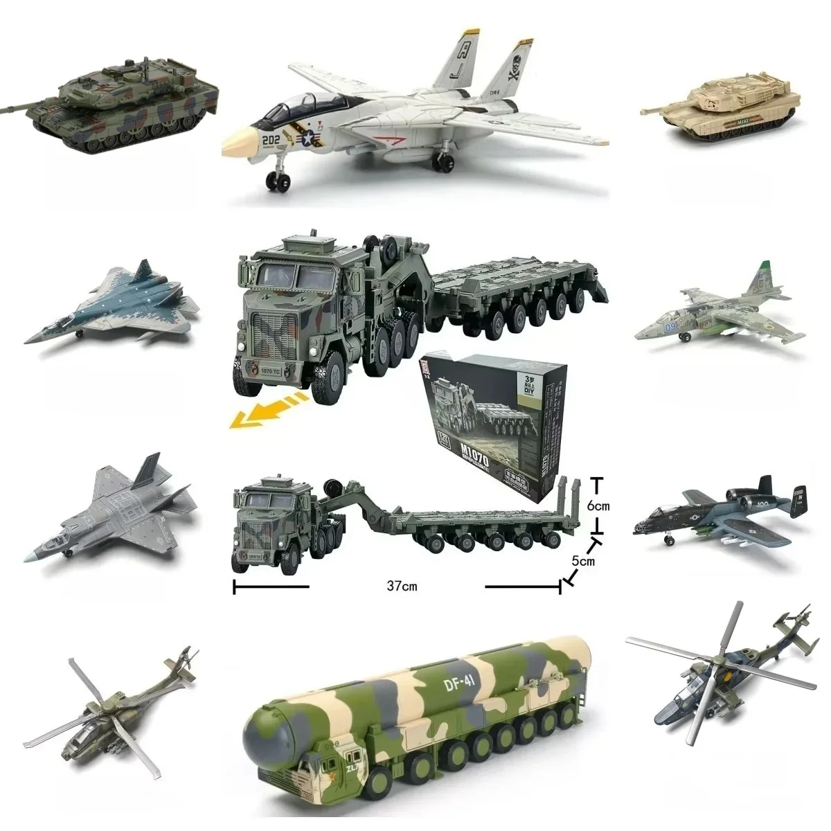 Bloques de Construcción de la Serie Militar Creativa, Misil DF-41, Tanque de Batalla Principal, Caza Furtivo, Camión Pesado, Juguetes de Modelismo para Regalos de Navidad