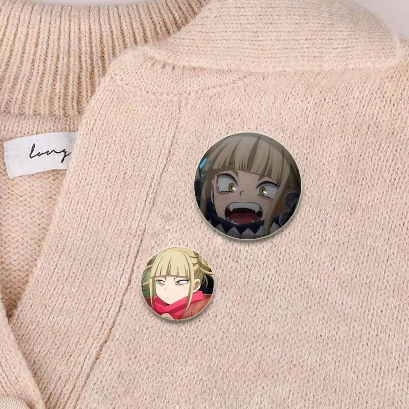 Hot Collections Anime Pins Midoriya Izuku Bakugou Katsuki Round Badge Todoroki Shoto Ochaco Uraraka Cartoon Brooches Accessorie
