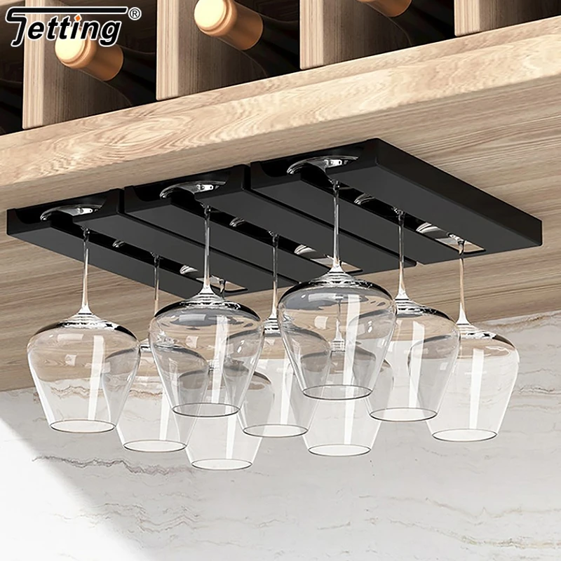 Bar Wine Glass Rack Non-drilled Cup Holder In Kitchen And Dining Room Upside Down Rack Household Wine Glasses Hanging Storage