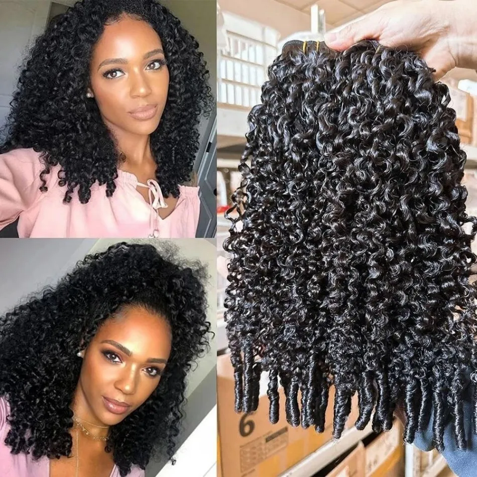 12A Burmese Curly Bundles Human Hair Water Wave 3 4 Bundle Raw Hair Extensions Natural Color Remy Weave Brazilian Wigs Original image 7