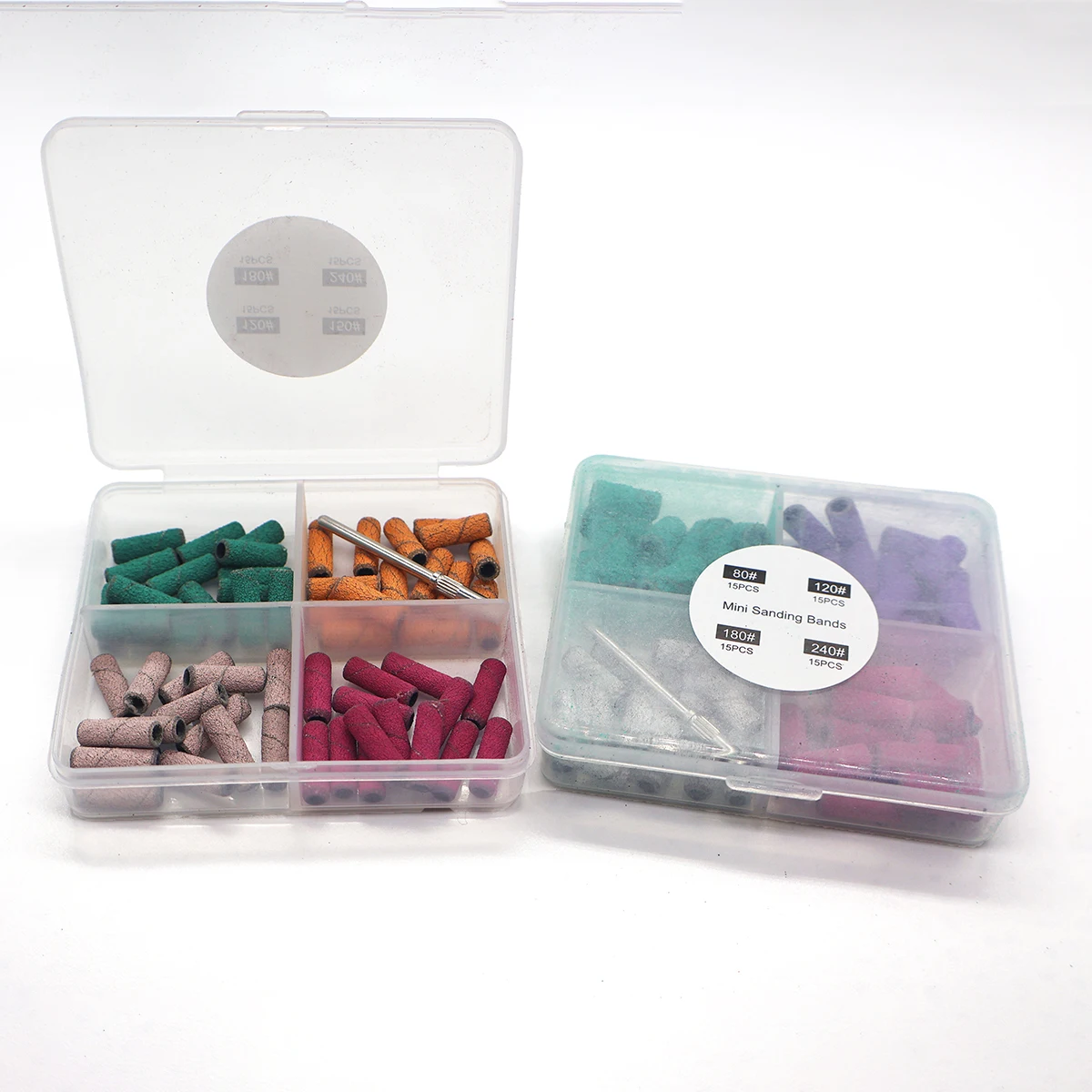 Nail Sanding Ring Bands Mixed Set Contain  80/120/180/240 Grit Comes With an Nail Drill Mandrel