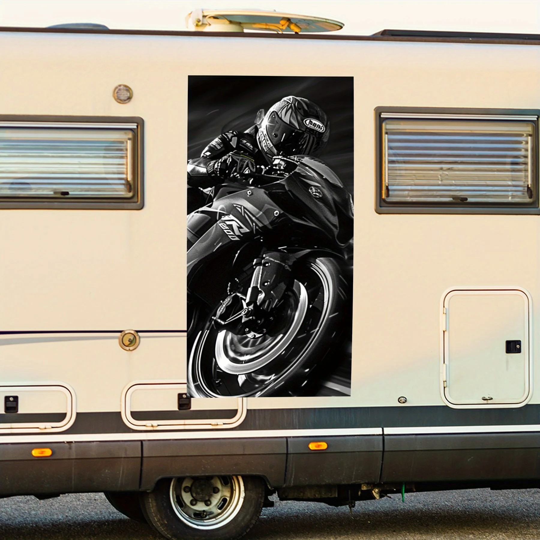 

Мотоциклетный гонщик со спидометром, художественная наклейка на автомобиль, виниловая наклейка на сторону дома двигателя, водонепроницаемая самоклеящаяся виниловая наклейка