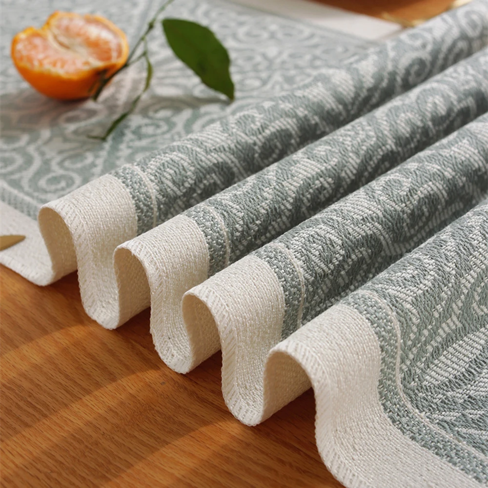 American Polyester Jacquard Table Runner Hand Tassel Yarn-Dyed Table Cloth Bucket Cabinet Cover Cloth Table Decorative Cloths