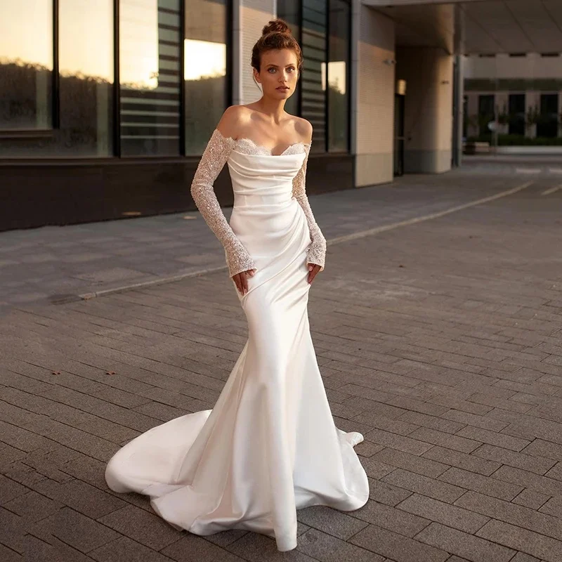 

Customize To Measures Sexy Mermaid Wedding Dresses For Women Floor Length Sweetheart Sequines Bridal Dress Saudi Arabia 2025