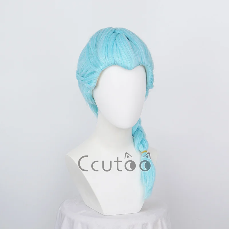 Death Parade Nona Wig Synthetic Blue Hair Briad Styled Cosplay Wig Heat Resistance Fiber