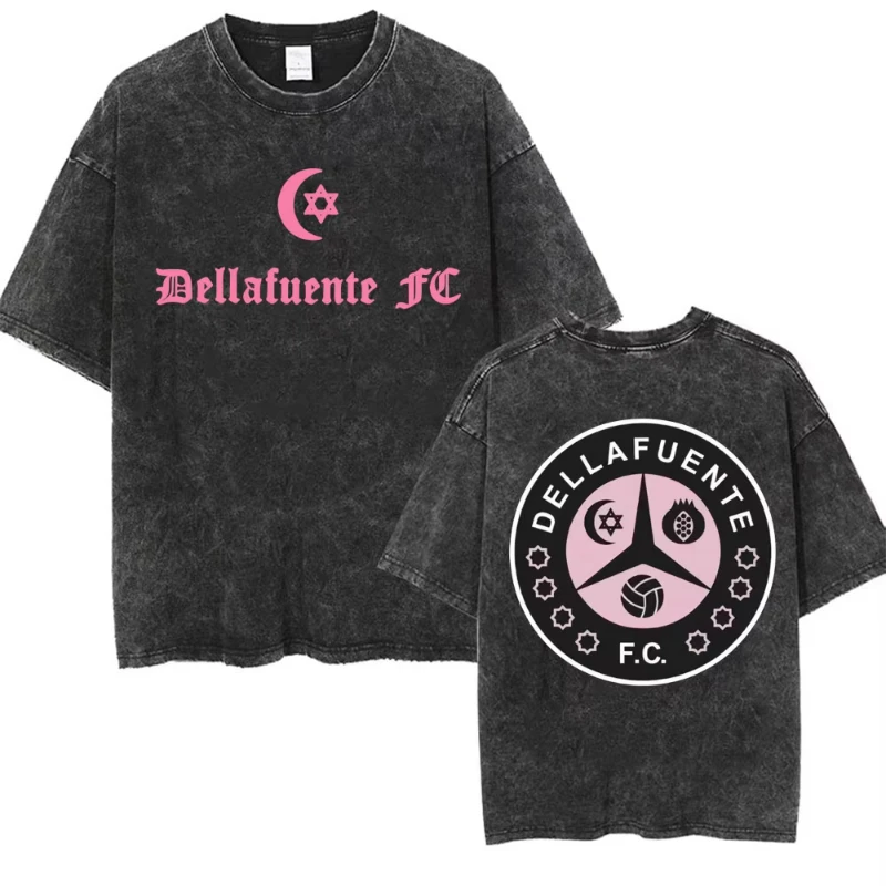 

Rapper Dellafuente 2025 Tour Vintage Washed T-shirt Men Women Summer Fashion Short Sleeve T Shirt Oversized T Shirts