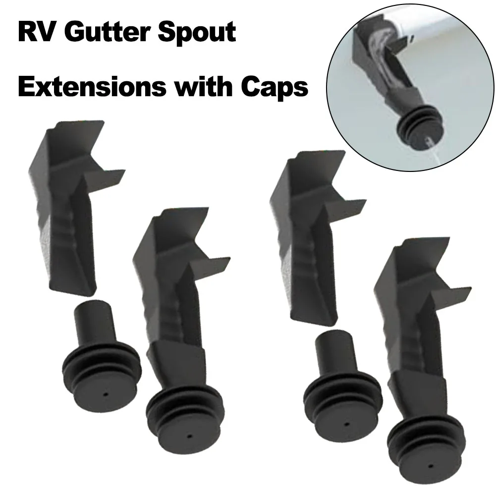 

Set of 4 RV Rain Gutter Spout Extensions with Protective Enhancing Roof Water Drainage and Minimizing Damage Risks for RVs