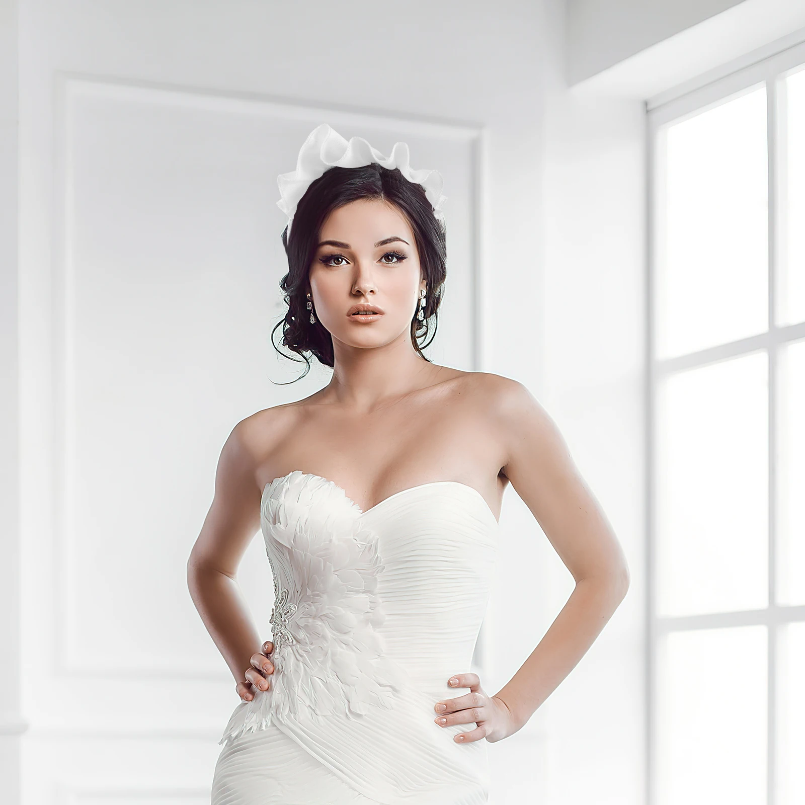 Diadema Japonesa Blanca de Sirvienta con Volantes, Accesorio para Disfraces de Cosplay, Tocado de Sirvienta Novedoso