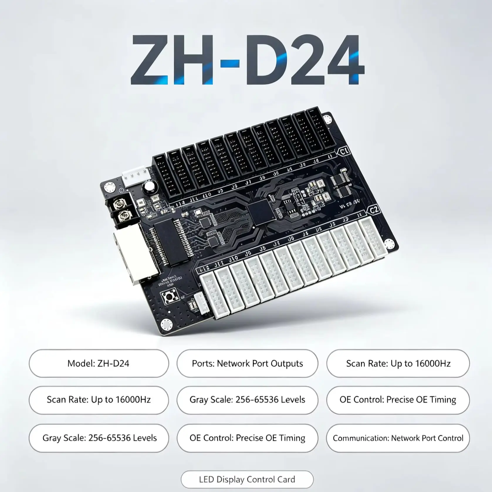 ZHD20 ZHD24 LED Dual Card Receiving Card 40 And 48 Groups RGB 16000Hz 256 To 65536 Gray Static To 128 Scan PWM